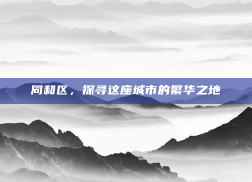 同和区，探寻这座城市的繁华之地