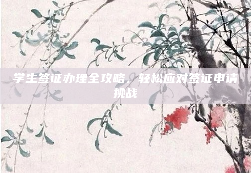 学生签证办理全攻略，轻松应对签证申请挑战
