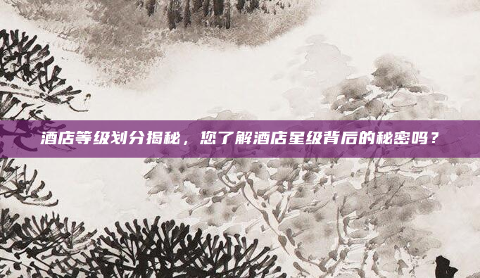 酒店等级划分揭秘，您了解酒店星级背后的秘密吗？