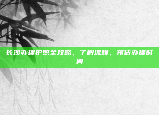 长沙办理护照全攻略，了解流程，预估办理时间