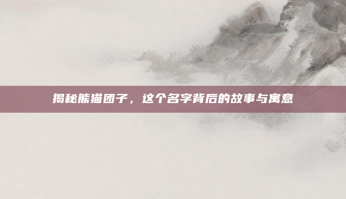 揭秘熊猫团子，这个名字背后的故事与寓意