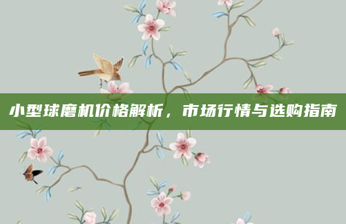 小型球磨机价格解析，市场行情与选购指南