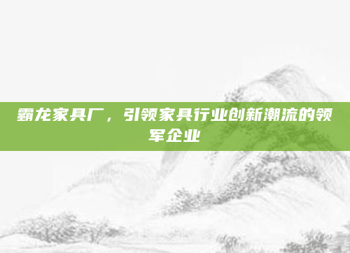 霸龙家具厂，引领家具行业创新潮流的领军企业