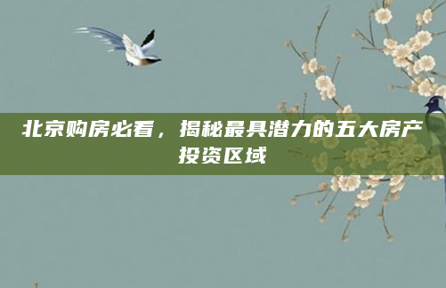 北京购房必看，揭秘最具潜力的五大房产投资区域