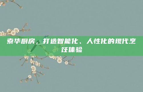 索华厨房，打造智能化、人性化的现代烹饪体验