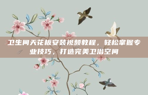 卫生间天花板安装视频教程，轻松掌握专业技巧，打造完美卫浴空间