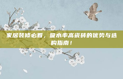 家居装修必看，吸水率高瓷砖的优势与选购指南！