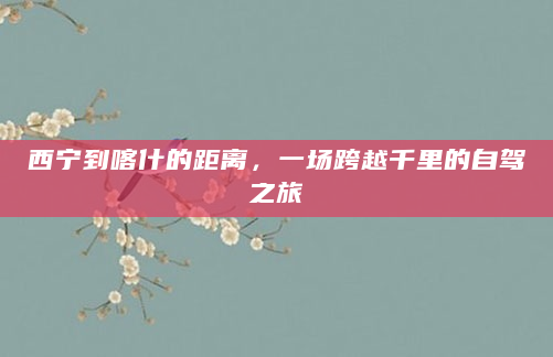 西宁到喀什的距离，一场跨越千里的自驾之旅