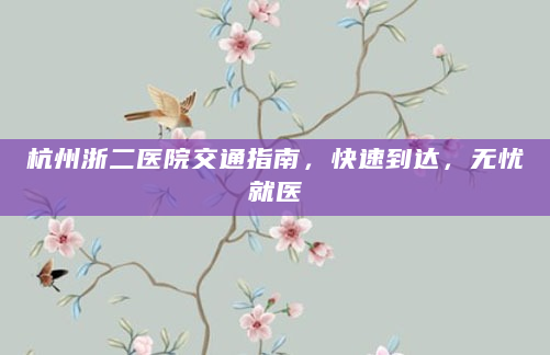 杭州浙二医院交通指南，快速到达，无忧就医