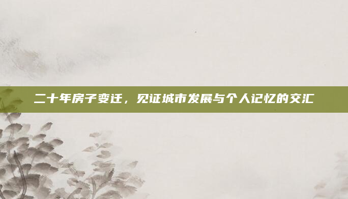 二十年房子变迁，见证城市发展与个人记忆的交汇