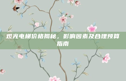 观光电梯价格揭秘，影响因素及合理预算指南