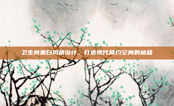 卫生间黑白风格设计，打造现代简约空间的秘籍