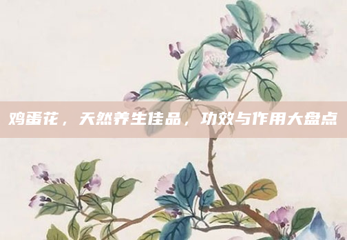 鸡蛋花，天然养生佳品，功效与作用大盘点
