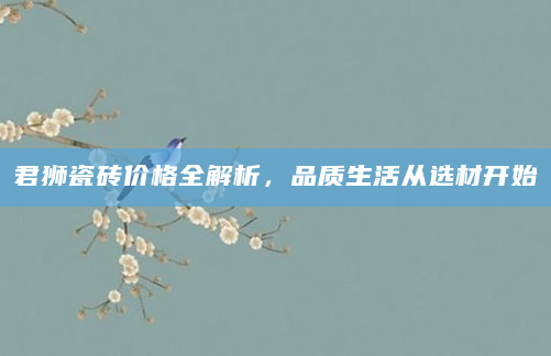 君狮瓷砖价格全解析，品质生活从选材开始