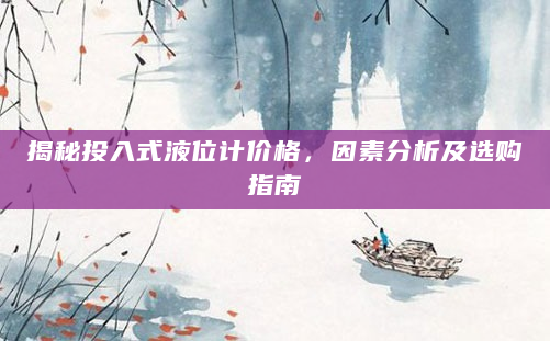 揭秘投入式液位计价格，因素分析及选购指南