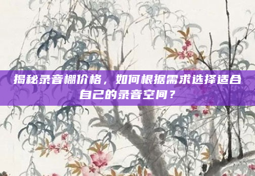 揭秘录音棚价格，如何根据需求选择适合自己的录音空间？