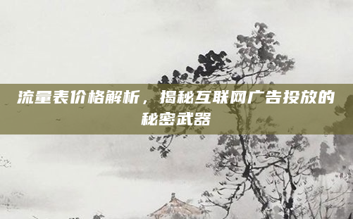 流量表价格解析，揭秘互联网广告投放的秘密武器