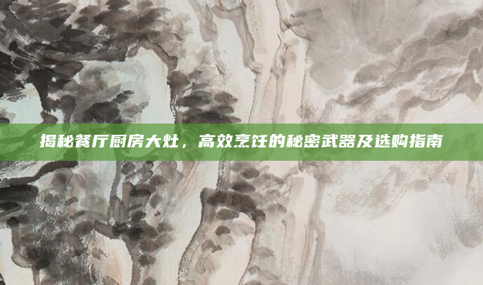揭秘餐厅厨房大灶，高效烹饪的秘密武器及选购指南