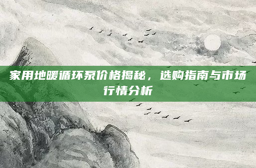 家用地暖循环泵价格揭秘，选购指南与市场行情分析