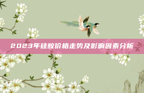 2023年硅胶价格走势及影响因素分析