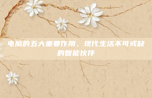 电脑的五大重要作用，现代生活不可或缺的智能伙伴