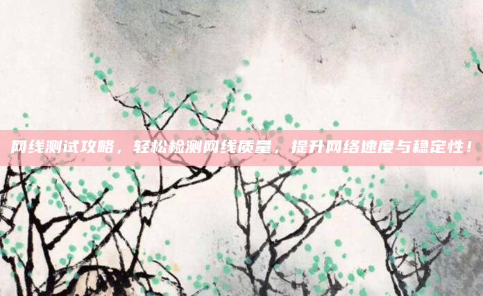 网线测试攻略，轻松检测网线质量，提升网络速度与稳定性！