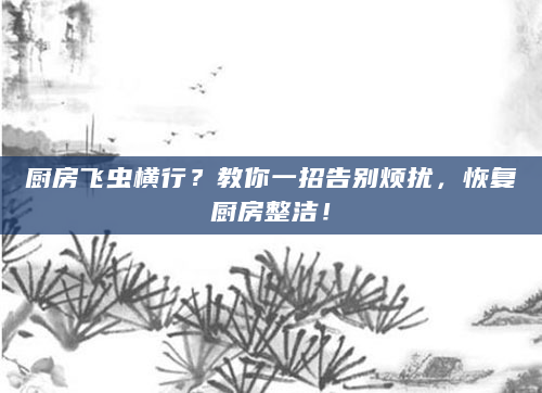 厨房飞虫横行？教你一招告别烦扰，恢复厨房整洁！