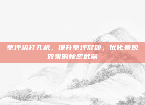 草坪机打孔机，提升草坪健康，优化景观效果的秘密武器