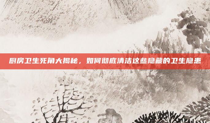 厨房卫生死角大揭秘，如何彻底清洁这些隐藏的卫生隐患