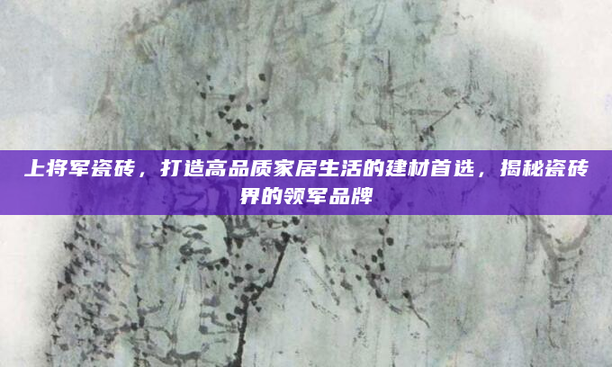 上将军瓷砖，打造高品质家居生活的建材首选，揭秘瓷砖界的领军品牌