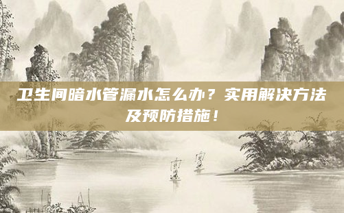 卫生间暗水管漏水怎么办？实用解决方法及预防措施！