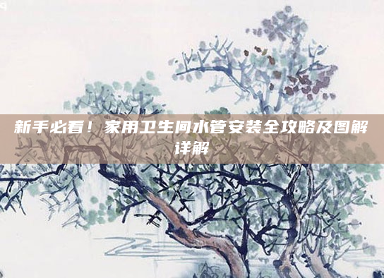 新手必看！家用卫生间水管安装全攻略及图解详解