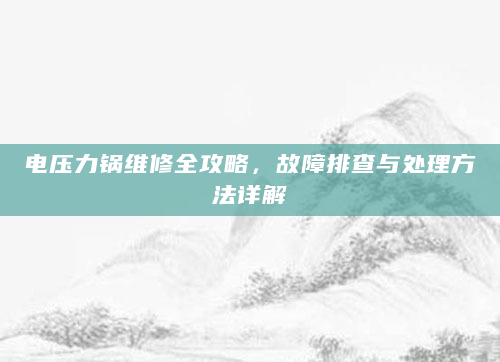电压力锅维修全攻略，故障排查与处理方法详解