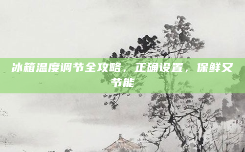 冰箱温度调节全攻略，正确设置，保鲜又节能