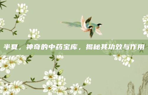 半夏，神奇的中药宝库，揭秘其功效与作用