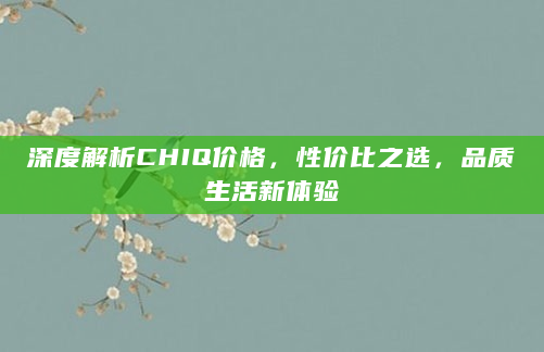 深度解析CHIQ价格，性价比之选，品质生活新体验