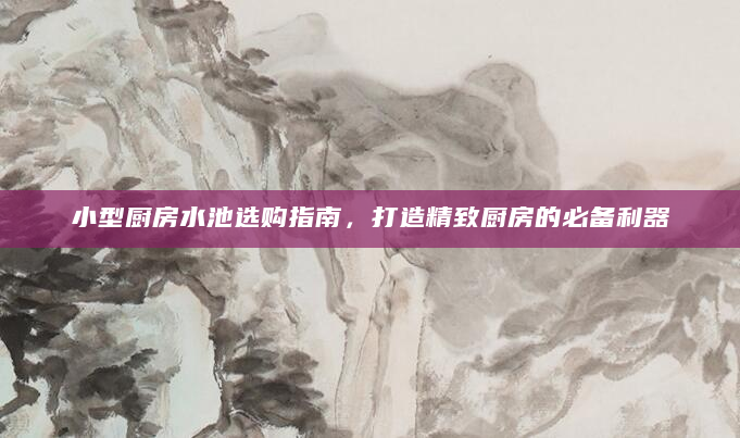 小型厨房水池选购指南，打造精致厨房的必备利器