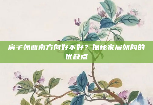 房子朝西南方向好不好？揭秘家居朝向的优缺点