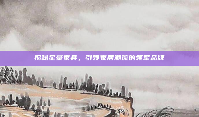 揭秘星豪家具，引领家居潮流的领军品牌