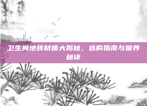 卫生间地砖材质大揭秘，选购指南与保养秘诀
