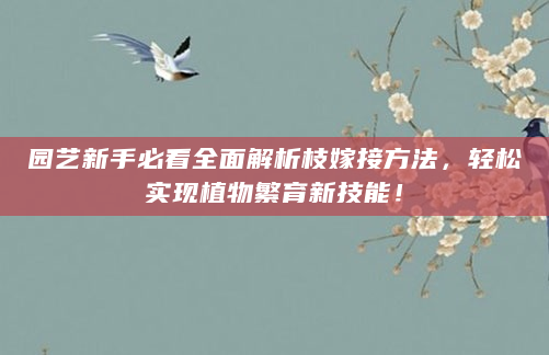 园艺新手必看全面解析枝嫁接方法，轻松实现植物繁育新技能！