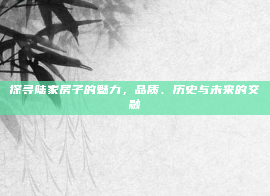 探寻陆家房子的魅力，品质、历史与未来的交融