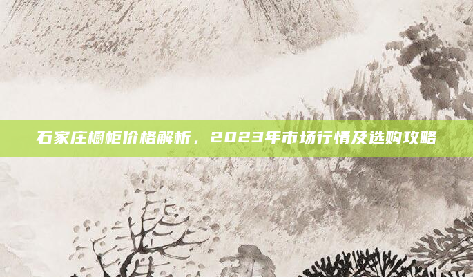 石家庄橱柜价格解析，2023年市场行情及选购攻略