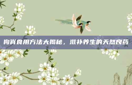 狗脊食用方法大揭秘，滋补养生的天然良药