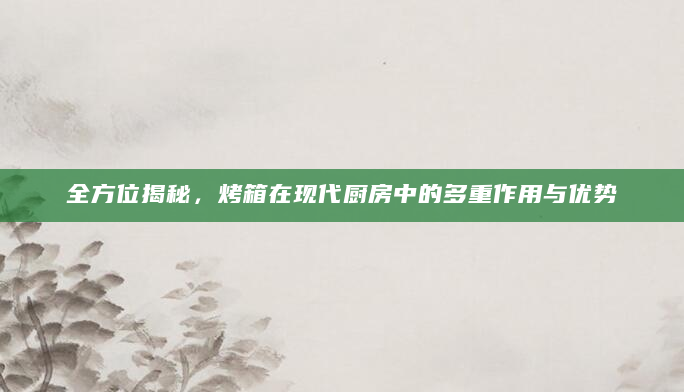 全方位揭秘，烤箱在现代厨房中的多重作用与优势