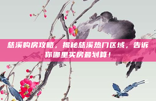 慈溪购房攻略，揭秘慈溪热门区域，告诉你哪里买房最划算！