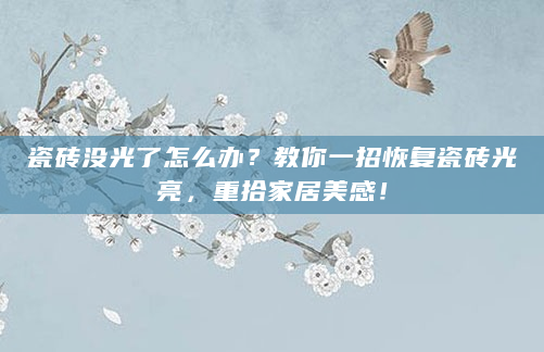 瓷砖没光了怎么办？教你一招恢复瓷砖光亮，重拾家居美感！