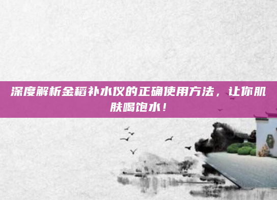 深度解析金稻补水仪的正确使用方法，让你肌肤喝饱水！