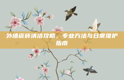 外墙瓷砖清洁攻略，专业方法与日常维护指南