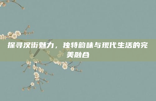 探寻汉街魅力，独特韵味与现代生活的完美融合